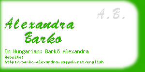 alexandra barko business card