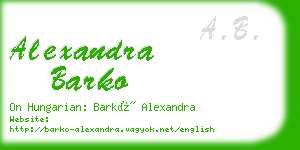 alexandra barko business card